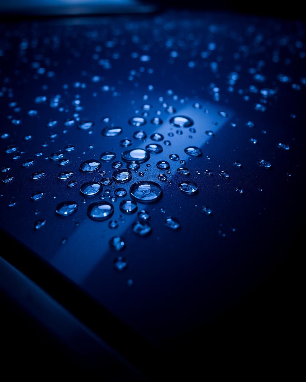 Water beading on a freshly ceramic-coated panel